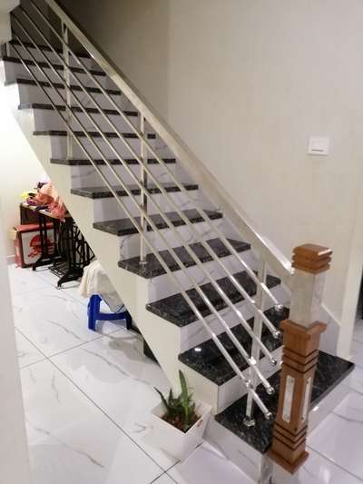 Steel stair handrail