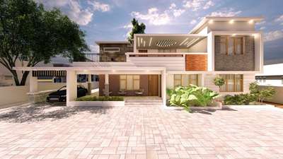 Contemporary Style Big House
Client: Sumesh Nair
Place: Kowdiar
Area:3020sqft
#3Dvisualization #3dview
#Architect #architecturedesigns 
#Revit2020 #renderweekly #civilcontractors  #3D_ELEVATION