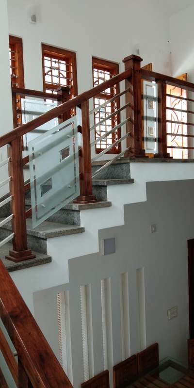 wood and steel stair