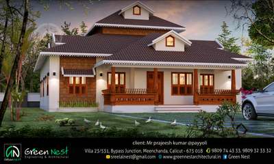 Traditional Design 
1450 sqft 3BHK
Client Mr:Prajeesh Kumar 
Location:payyoli
 #TraditionalHouse