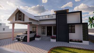 sreekumar residence for 3D view and 3D Elevation