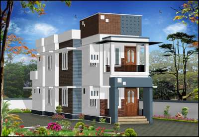 #housedesigns🏡🏡
#HouseDesigns
#MyDesigns

Style :- Contemporary

Place :- Guruvayoor

Area:- 691 + 545 = 1234 Sqft

Sitout, Living, Dining, Bedroom, Kitchen, Work Area, Toilet.

Balcony, Upper Living, Two Bedrooms, Utility Area.