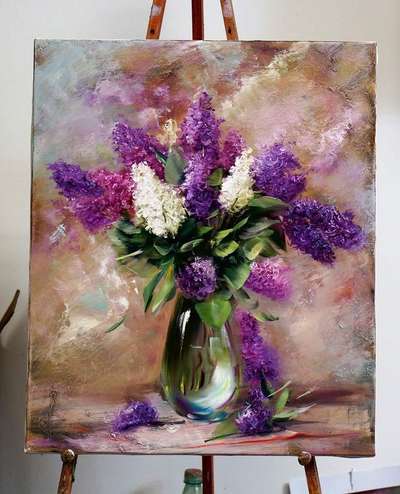 36"×30"Oil canvas flower