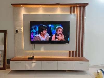 beautiful TV unit done by us #tvunits #InteriorDesigner #bhopalinteriors .