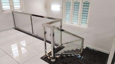 stair steel work with Glass