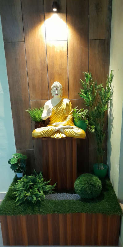 DIY budhha corner #buddhastatue #budhhawall #diyadesignz