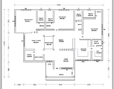 2136 sqft ground floor plan