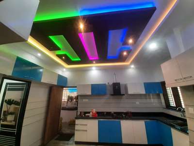 multycolour compinations #KeralaStyleHouse #GypsumCeiling #InteriorDesigner #KitchenIdeas #KitchenCabinet #pvckitchan #multywood #KitchenLighting