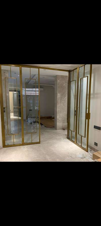 fully furnished glass partition with metal frame