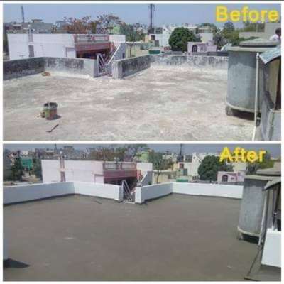 Roof waterproofing with high polymer base coating (Screed Protection required) #WaterProofings #WaterProofing #Water_Proofing #waterproofingwithcementnearfinishing #roofwaterproofing #roof