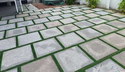 Bangalore stone  with  artificial grass