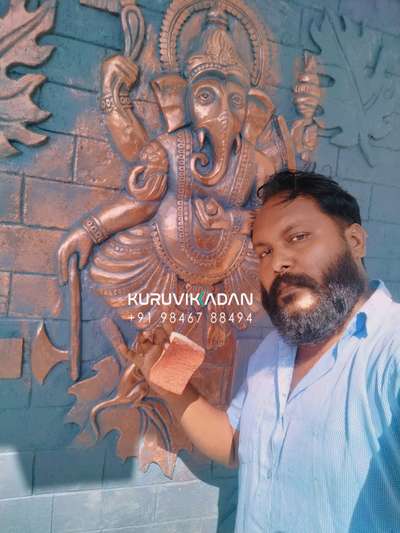 Ganapathi sculpture
 #Ganapathi  #ganesh  #god  #sculptureart   #art  #artist  #wallarts  #WallDecors  #coperleaf  #sculptor  #trivandrumhome  #WallDesigns