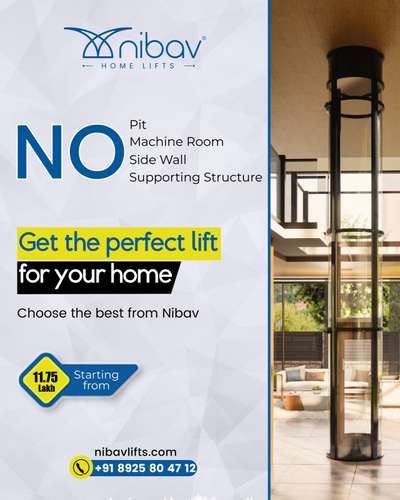 No Pit, No Machine Room, No Side Wall, No Supporting Structure.

Get the perfect lift for your home!
Choose the best from Nibav.

🌏 Website: https://bit.ly/3NiKqf9

📲Contact no : +91 8925804712

 #nibavlifts #nibavliftsindia #homelifts #homeelevators #lifts #elevators #liftforhome