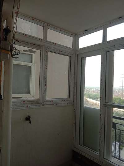 upvc sliding window and openable door balcony covered