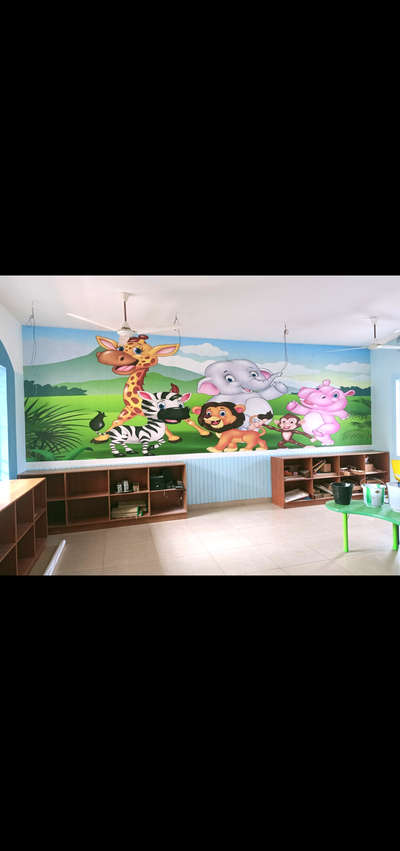 #kidswallpaper #customized_wallpaper #playschool #WALL_PAPER 
Customized wall paper work @ Kids playschool, Dindugal, TN