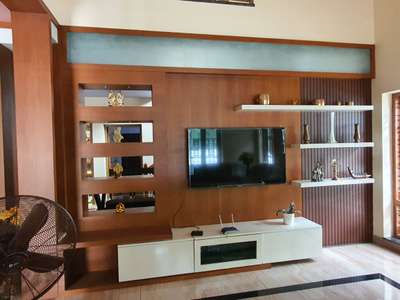 veneer finish with tv unit with partetion