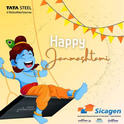 Happy sri Krishna Janmashtami! May you be blessed with peace, prosperity, and joy.
 #BuildwithTataTrust #HouseDesigns #homedesigne #TATA_STEEL #tatastructura