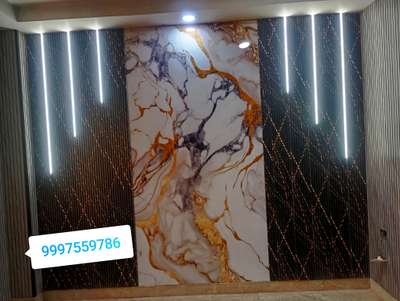 how to installation 👌 wpc interior louvers design 💯 with uv marble seat design 👍woll decoration