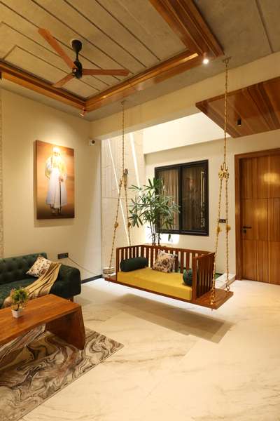 #drawingroom #LivingroomDesigns #cozyhome #exposedrcc #swings #light #InteriorDesigner #HouseDesigns #bungalowdesign