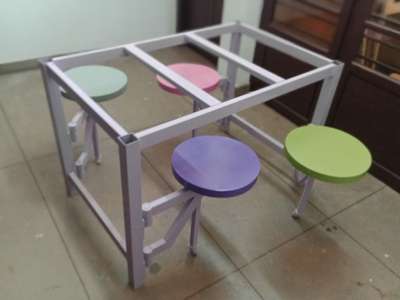 table cum rotating chair with GI pipe