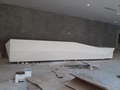 corian reception table - Corian glacier white  #corian #ftenterprises #korian #himacs #hanex #staroncountertop #staron