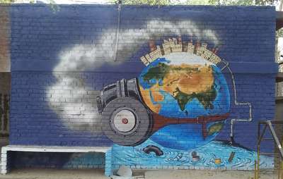 save earth 🌍 save life 🙂
 #earth  #saveearth  #water  #arts  #artwork  #spraypainting  #coloured  #blueprint  #Painter  #WallPainting