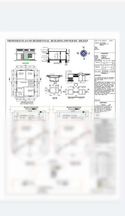 According to your requirements at affordable rates, permit drawing is prepared for you. 
Contact me for more details : 9497051092
Plan shown details : 
Single storey building 
M. Bedroom with attached toilet, bedroom, common toilet, kitchen, living, dining , Sitout
#singlefloorhome  #vastuplan #2DPlans #2bedroom #permitdrawing #ElevationDesign #ElevationDesign #sectionplan