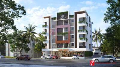 8.5 സെന്റ് സ്ഥലത്തു 8 2 bhk അപ്പാർട്മെന്റ് ഷോപ്പിങ് area എന്നിവ അടക്കം ഉള്ള ബിൽഡിംഗ്‌ ഡിസൈൻ.