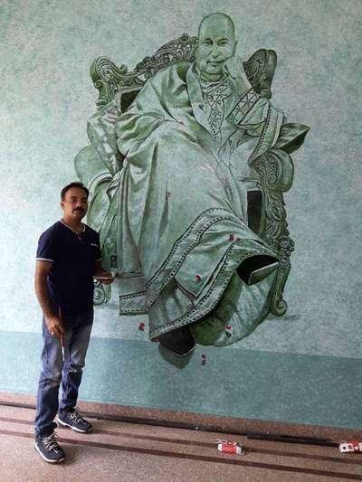 # handmade wall painting....guruji.