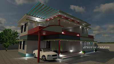 3D HOUSE DESIGN
#two-story #nightview #4BHKHouse