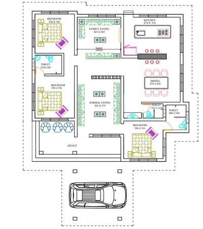 1850 Sqft Single Storey  #House plan #Building plan#Below2000sqft #groundfloor #plan#Floorplan