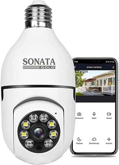 For buy online link 
https://amzn.to/43voQfz
for more information watch video
  https://youtu.be/zID7RrlFDlE
Series 1080p HD Bulb Light Wireless IP Camera,Fish Eye 360 Degree Panoramic Mini Lamp IR CCTV Home Security Camera (Cloud Camera) White