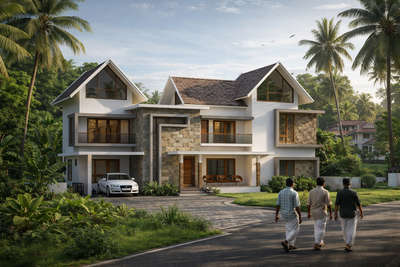 #KeralaStyleHouse #ai #modernhome #keralastyle #exterior_Work #ContemporaryHouse #modernminimalism #FlatRoofHouse #TraditionalHouse #trussdesign