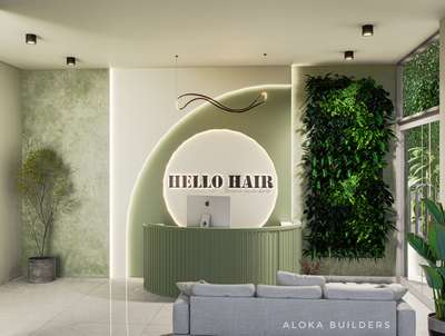 #InteriorDesign #SalonInteriors #HelloHair #commercialinterior #hairstudiodesign #IndoorPlants #wallplants #VerticalGarden #keralastyle #saloondesign #haircut