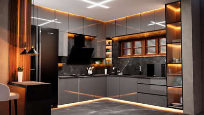 Kitchen interior design 
.
.
 #KitchenIdeas #OpenKitchnen #kitchencupboard #electricchimney #modernkitchens #3d #renderedimage #kerala #KeralaStyleHouse #keralaplanners