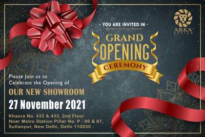 Arka Invites you to the Grand opening ceremony of our New Store on 27th November 2021.

Visit us! 
. #BedroomIdeas 
.
.
.
.
#arkadesign #design #luxury #furniture #architects #InteriorDesigner  #decor #HomeDecor
