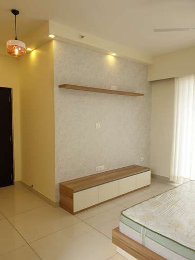 #tvunit #masterbedroom #storage #wallpaper #wallpainting #lighting #bed #curtain #decor #interior #bengaluru #bangalore #design #interiordesigner