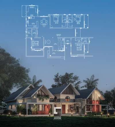 Our ongoing project for Mr. Jibin George at Elappani, Kottayam is taking shape as a truly character rich semicontemporary residence. The elevation brings together bold pitched roofs, warm brick textures, stone detailing and expansive openings that invite natural light into every corner. Designed with a perfect balance of elegance and comfort, this home blends Kerala inspired roof forms with modern architectural clarity. From the detailed floor plan to the expressive facade, every inch has been thoughtfully crafted to reflect a lifestyle that is refined, spacious and timeless.

#ArchitecturalDesign
#InteriorArchitecture
#InteriorPlanning
#FloorPlanDesign
#HousePlanDesign
#HomeArchitecture
#ArchitecturalDrawing
#ArchitectureVisuals
#ArchitectureLovers
#DesignDevelopment
#SpacePlanning
#ContemporaryArchitecture
#ModernArchitectureDesign
#3DVisualization
#ArchitecturalRendering
#InteriorDesignIdeas
#HomeDesignInspiration
#ArchitectsLife
#DesignStudio
#ArchitectureCommunity
#PlanAndElevatio