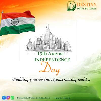 Happy Independence Day🇮🇳#HouseConstruction  #constructioncompany  #residentialproject  #bugethome  #luxuryhomes  #premiumhouse  #BestBuildersInKerala  #builderkannur  #buildersinkerala  #construction  #builders  #kannurconstruction  #planand3ddesign  #interiordesign   #destinydrivebuilder