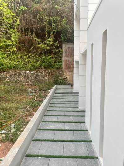 Backyard 
Thandoor stone with two side artificial grass