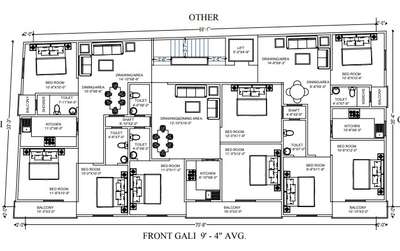 #Architecture Plan (3 BHK Flat)...