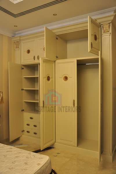 Arab design wardrobe with wood and HDF painted finish