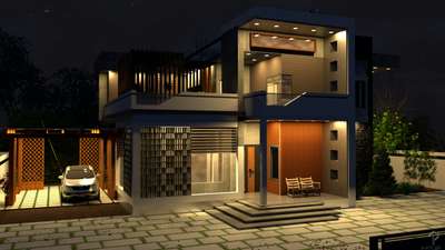 exterior  design  of semin's residence  at 
ernakulam