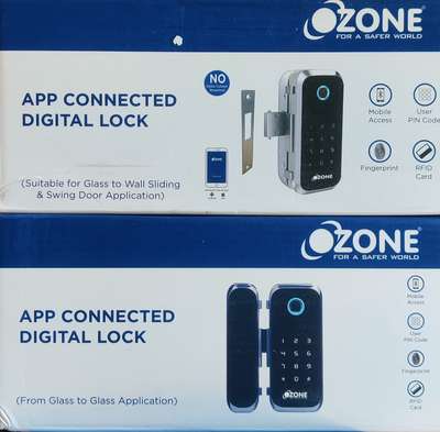 #Glass to Glass#Glass to wall Ozone digital lock with fingerprint & password