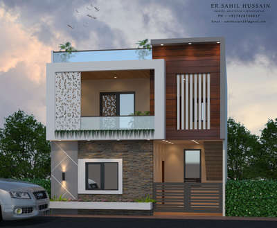 26x40 front elevation design ..