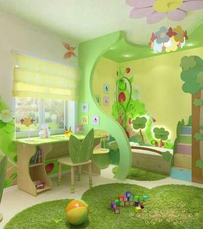 gypsum false ceiling and partition
kids room design