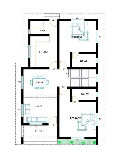 floor plan 1100 sqft plan kerala 2bhk house floor plan