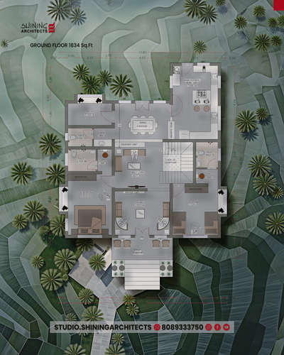 Luxury Redefined!
Presenting a stunning 2900 sq.ft 3BHK residence designed for elegance, comfort & lifestyle!
Spacious interiors, a modern courtyard, dual living spaces & open terrace garden — this plan has it all!
Perfect harmony of design & detail by Studio.ShiningArchitects

Ground Floor: 1834 sq.ft
First Floor: 1092 sq.ft

Let your dream home journey begin!

#ModernLiving #DreamHomeDesign #LuxuryHome #3BHKDesign #HousePlans #ArchitecturalDesign #ContemporaryHome #OpenTerrace #CourtyardHouse #IndianArchitecture #SpaciousLiving #HomeDesign2025 #KeralaHomeDesign #RenderedPlans #StudioShiningArchitects