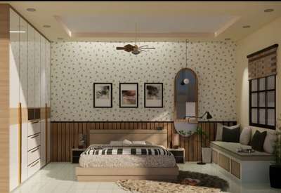 Bedroom design.
(Shades of beige) 
 #InteriorDesigner  #BedroomDecor  #Architect 
 #Minimalistic