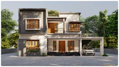 Contemporary house exterior design #keralahomeplans #ContemporaryHouse #boxhouses